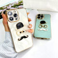 SUNAUDE Case For iPhone XR Classic Fashion Simple Black Hat Glasses Mr. Beard Patch Phone Case Lens All Inclusive Plating TPU Silicone Soft Case Anti falling Wear resistant Anti slip Boy Girl Couple Gift Box Phone Back Cover Cover. 