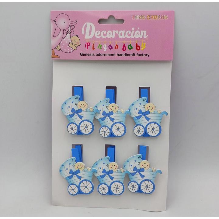 BABY BOY CLIPS PACK OF 6 BABY SHOWER CLIPS