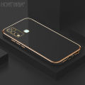 Hontinga for Vivo Y50 Y30 Y30i Back Cover Luxury 6D Plating Frame Shiny Bling Case Soft Silicone Square Phone Cases. 