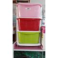 Drawers Portable Kids Almirah Chester Drawer 3 Layers Plastic Smart Draw Kids Bedroom Toys Drawer 3 Portion Decorative Design - 3 Layer Storage Box Storage Drawer - Jewelry Box Children Accessories Drawers Printed Drawer Cabinet Rack | Colorful. 