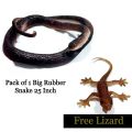 Soft Rubber Snake Toy Big 25 Inch with Free Rubber Lizard / Artificial Rubber Snake & Lizard. 
