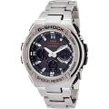 Casio G Shock Black Analog Solar Powered Silver Stainless Steel Band Watch-GST-S110D-1ADR. 