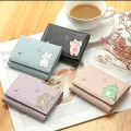 PU Leather Cartoon-Themed Tri-Fold Wallet for Women - Casual Animal Print Card Holder Style. 