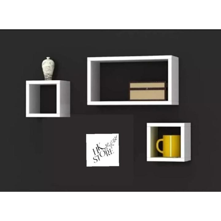 Cube shelves  wall mounted shelves Box shelves intersecting floating shelves Storage shelf Wall decoration shelf Wooden decoration shelf Set of 3