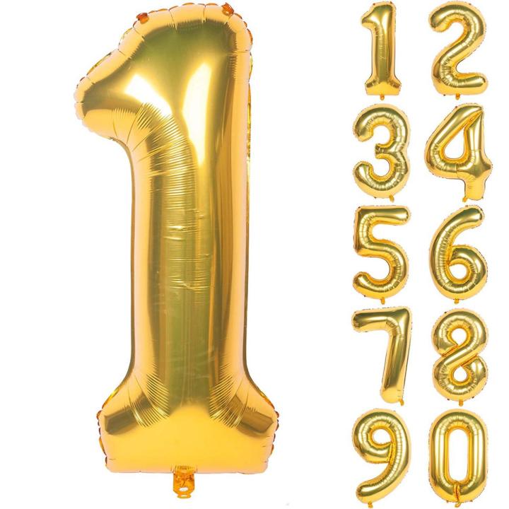 Foil Numbers Large Balloons (16 inch) | Foil Digit Birthday Balloon large (16 inch) | Happy Birthday Party | Wedding Anniversary | Decorations Air inflated Figure Balloon - 0,1,2,3,4,5,6,7,8,9.