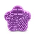 Purple-Makeup Brush Cleaning Pad Wet and Dry Use Brush Washing Mat Silicone Mat for Brush Cleaning Remove Cosmetics Makeup Pigment. 