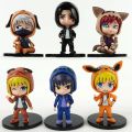 6pcs/set Anime Naruto Kakashi Hatake Gaara Uchiha Itachi with Fashion Cloth Action Figure Model Toys. 