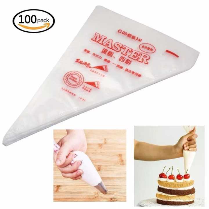 Piping Pastry Bag Pack of 100 Plastic Disposable Cream Pastry Bag