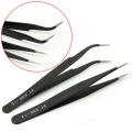 Professional Eyelash Extension 2 Pcs Tweezers Set Straight and Curved Pointed Tips Tweezer Beauty Tools. 