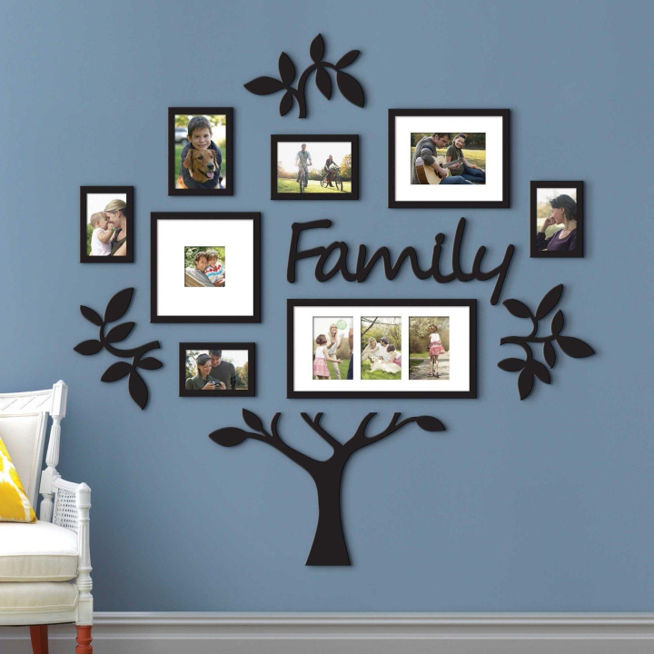 Wall Trove Family Photo Frames Tree 3D Wooden Wall Decor Ideas | 3d ...