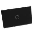 AC 110V-240V 1 Way 1 Gang Crystal Glass Panel LED Light Smart Touch Screen Wall Switch. 