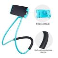 Lazy Bendable Flexible Hang Neck Phone Holder 360 Degree Rotation Mobile Stand - Sky Blue. 