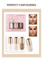 Dragon Ranee 3 Color 3D Face Highlighter Face Contour Bronzer Brightening Concealer Beautifying Cream Sticks 4.5g x 3pcs DR57. 