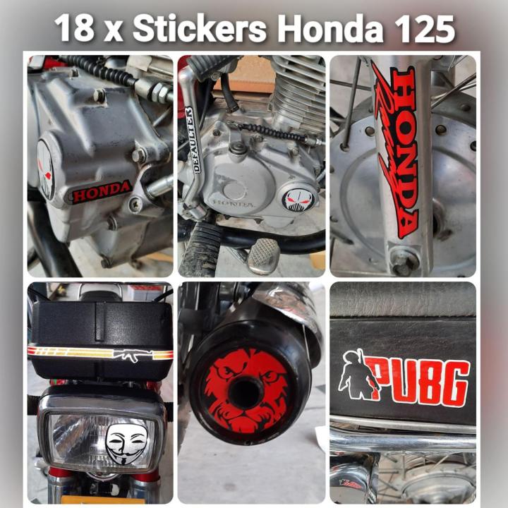 Honda 125 Sticker Kit 18 Pieces Different Vinyl Decals Waterproof for Motorcycle 125cc