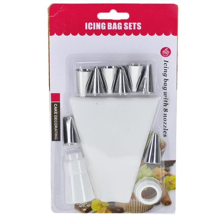 Icing Bag Set With 8 Nozzles for Cake Decoration