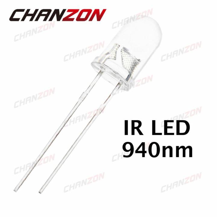 【Universal Car Parts Store】5mm Infrared IR LED 940nm Light Emitting Diode Lamp 20mA 1.45-1.65V mm Water Clear Lens 940 nm DIP Emitter