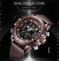 New Top Luxury Brand Stainless Steel Sports Men Watch Army Military Dual Display Waterproof. 