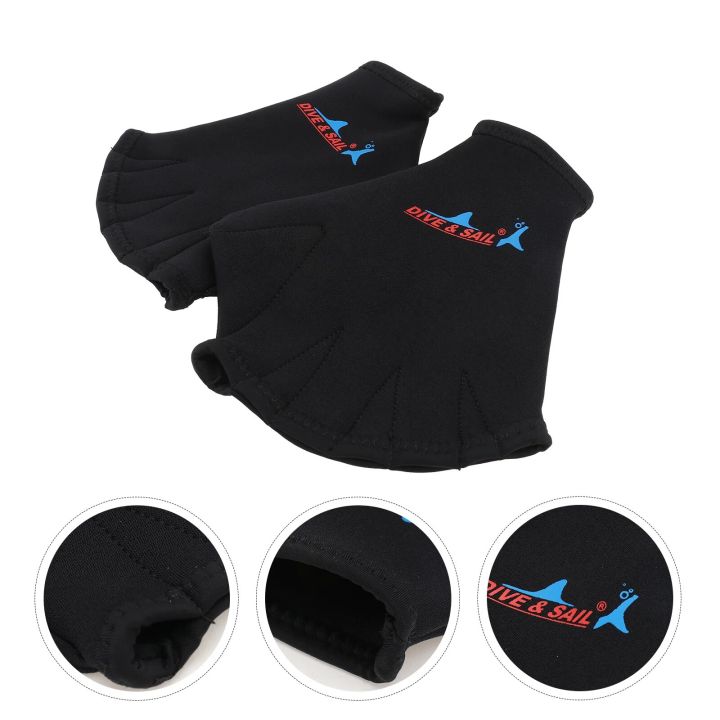 Swimming Gloves Webbed Aquatic Fit Traning Gloves Paddles Diving Hand Web Paddle Training Fingerless Gloves Water durable
