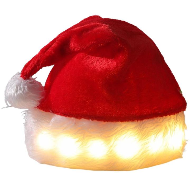 Santa Hat Kid Woman Man Adult Christmas Dress Up Party Hat Light Up Christmas Holiday Hats For Christmas Party