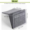 Bedside Storage Bag Pouch Bed Desk Bag Sofa TV Hanging Caddy Couch Storage Organizer Bed Holder Pockets 1pc Felt. 