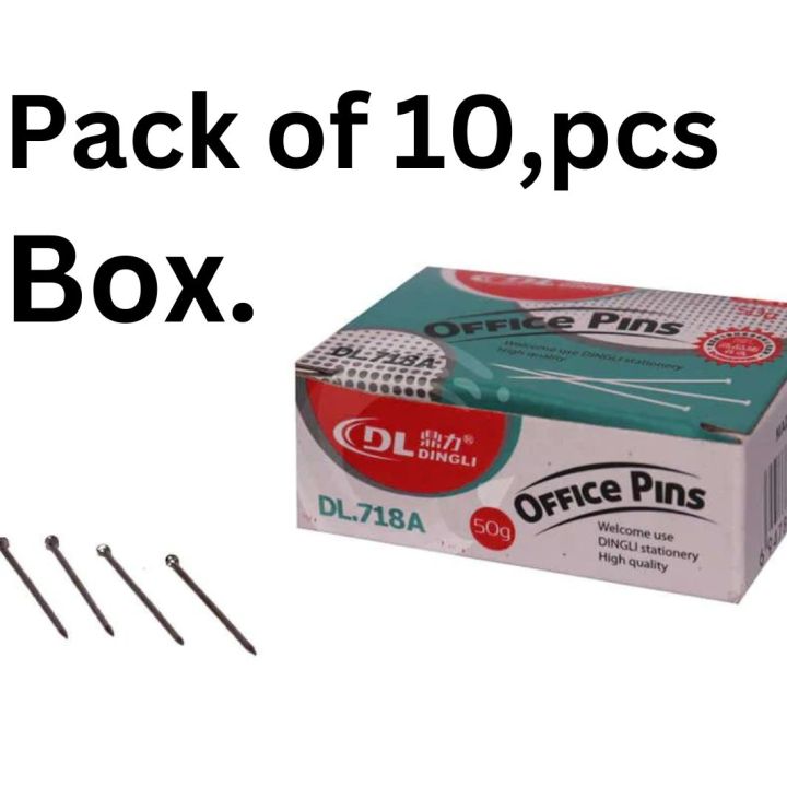 10-Pcs Box Metal common pins box docoment office & ladise cloth stiching use for tailoring use in high quality