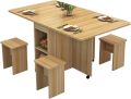 Folding Dining Table, Rectangular Simple Dining Table, Removable and Retractable, for Kitchen Multifunctional Table with 4 chair. 