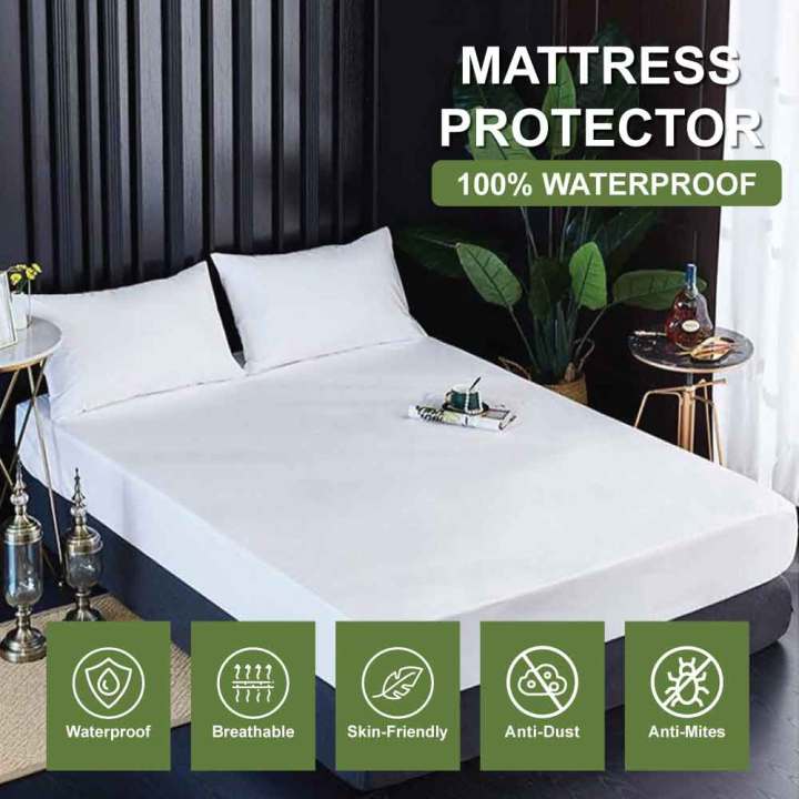 Waterproof Mattress Cover Single Bed Or Double Bed King Size Fitted Mattress Protector Anti Slip Bed Sheet