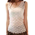 Women's Floral Mesh Design Sleeveless Camisole. 