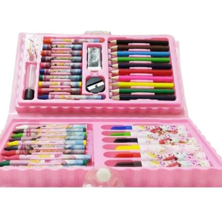 Multi Colour 42 PCS Kit-Set With Button Box Best Quality include High lighter & Markers-Increase your child Drawing & Crafting Ability