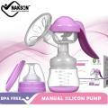 Premium Silicone Massage Pad Manual Milk Breast Pump with baby bottle (Single), Mass Hand Pump for Breastfeeding.. 
