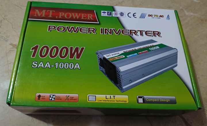 12V DC to AC 220V CONVERTER  1000W WITH USB PORT 5V -1A,