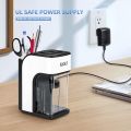 Heavy Duty Helical Blade Automatic Electric Pencil Sharpener With Auto-Stop Safety Feature And Large Shaving Holder. 