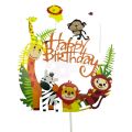 Jungle Theme Cake Toppers - Cake Toppers - Green Colors - Unisex Theme - Pack Of 5 Cake Toppers. 