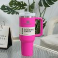Stanley Quencher H2.0 FlowState™ 40oz Fuchsia Pink Sustainable Hydration Tumbler - Ultimate Temperature Control Coffee Mug for Eco-Conscious Adventurers. 