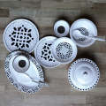 43PCS 8 Person Dinner Set Geometric Black. 