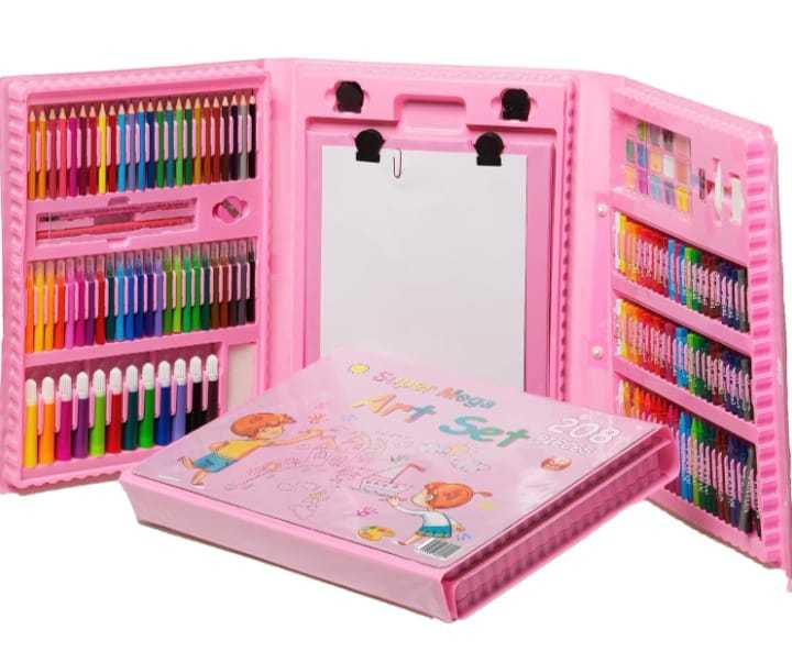 BEAUTIFUL COLOURS KIT 208PCS STATIONERY SET FOR KIDS/ STATIONERY FOR KIDS