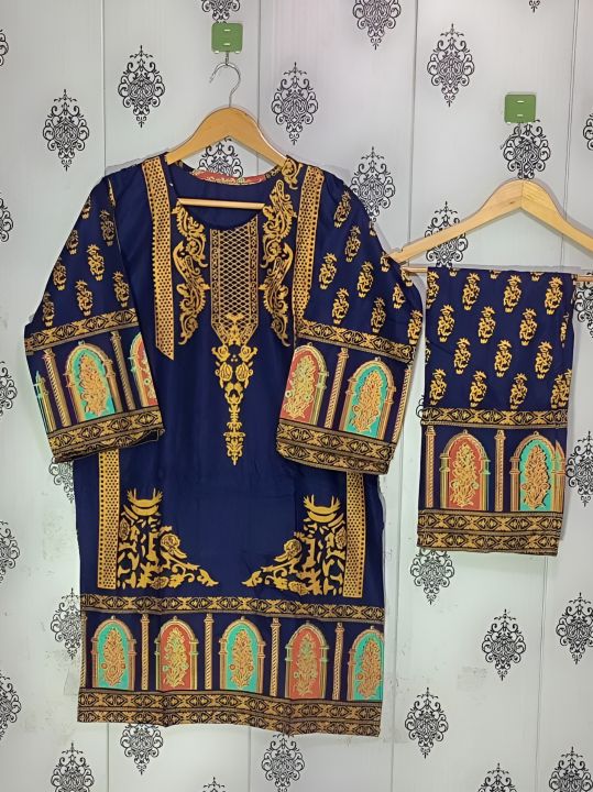 Smar's%20Fashion%20Trendy%20%20stitched%203D%20print%20%202pc%20Dress%20for%20Women%20-%20Image%209