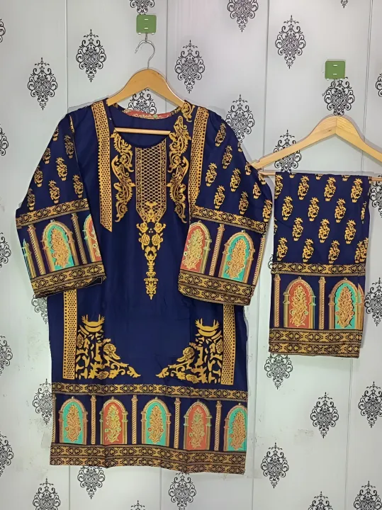 Smar's%20Fashion%20Trendy%20%20stitched%203D%20print%20%202pc%20Dress%20for%20Women%20-%20Image%209