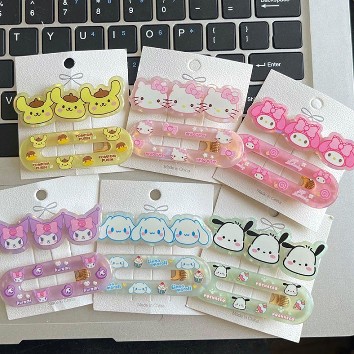 2PCS Anime Kawaii Acrylic Hairpin Girl Children Cute Bangs Clip Hair Accessories WANNA