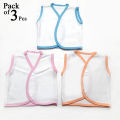 Pack of 3 Pcs - Newborn Baby sleeveless inner vest Set - New Born innerwear - Baniyan - Shirt - For Kids Boys Girls (0-3 Month). 