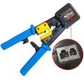 RJ45 Pass through  special crimper tool with automatic Cutting For crimping Passthrough Connector. 
