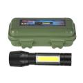 USB Charging XPE+COB LED Flashlight Lamp Torch With Clip Three Mode Zoomable Lamp Built in Battery with Box For Gift Light. 