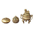 Brass Pocket Lotus Jiuding Incense Burner Hollow Incense Mini Incense Burner SEVICH. 