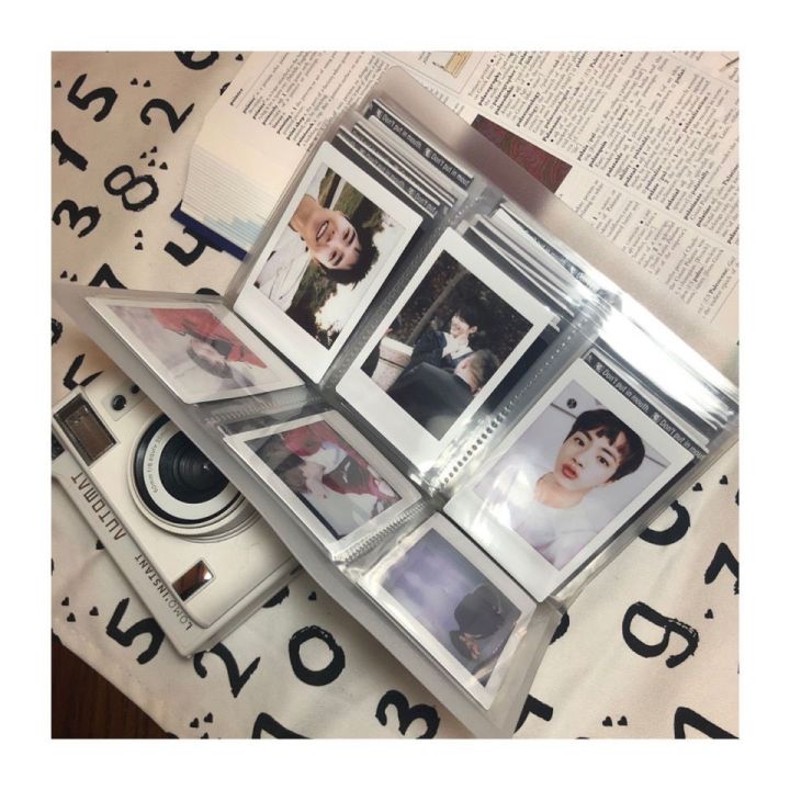 Photo Album 3 inch transparent photo album used for 84 Polaroid mini business card holder storage bags photo album interstitial photos Movie tickets Idol Cards polaroid album