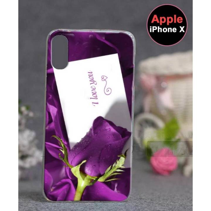 Apple iPhone X Mobile Cover Love Style - Purple