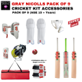 Latest GN Hypernova Gen 1.3 Junior Cricket Bat & Pack of 9 | Juniors ( Age 10 to 15 years ) Cricket Kit Pack of 9 Accessories | 2022 GN Latest Cricket kit for Junior and Beginners Level. 