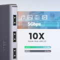 UGREEN USB Hub 3.0, Ultra Slim 4 Port USB 3 Hub with 5Gbps Data Transfer, Po-wer Supply Port, Multiple USB Port Extension Hub for Laptop, PC, MacBook, iMac, Xbox, PS4/PS5S, Hard Drive. 