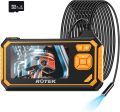 Endoscope Industrial ROTEK 1080P HD 4.3inch LCD Screen 2600mAh Rechargeable Battery Borescope, IP67 Waterproof Inspection Camera with 32GB TF Card 6 LED Lights Digital Video Handheld Endoscope(16.4ft). 