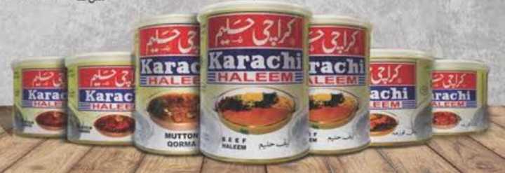 Karachi Haleem food tin packs (chicken haleem , chicken biryani , chicken nihari, chicken Qorma, Murg choolay , achar ghosht etc) small pack 435 grams