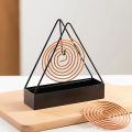 Anti-Scald Mosquito Coil Holder With Tray Creative Wrought Iron Triangular Shape Mosquito Repellent Incense Rack Home Decor Tool. 
